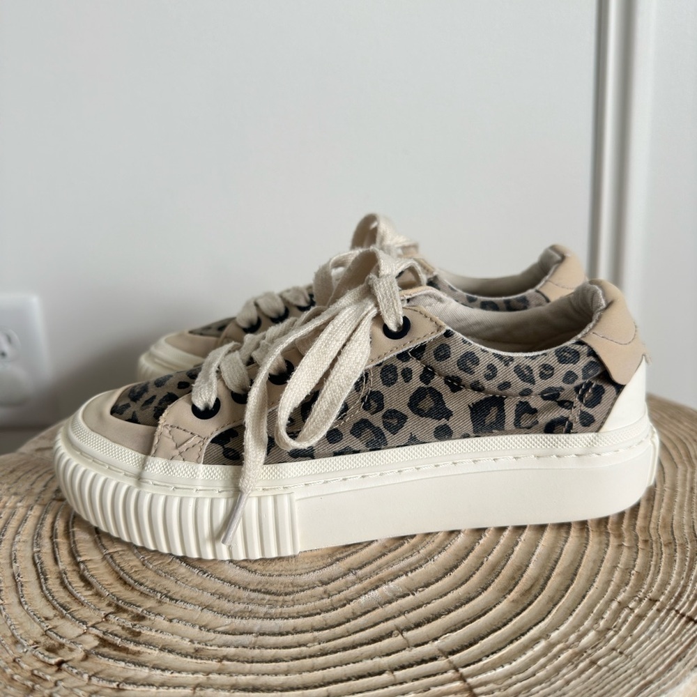 Zara Girl's Animal Print Beige Sneaker Size 2 US/EU 33 - Picture 6 of 14